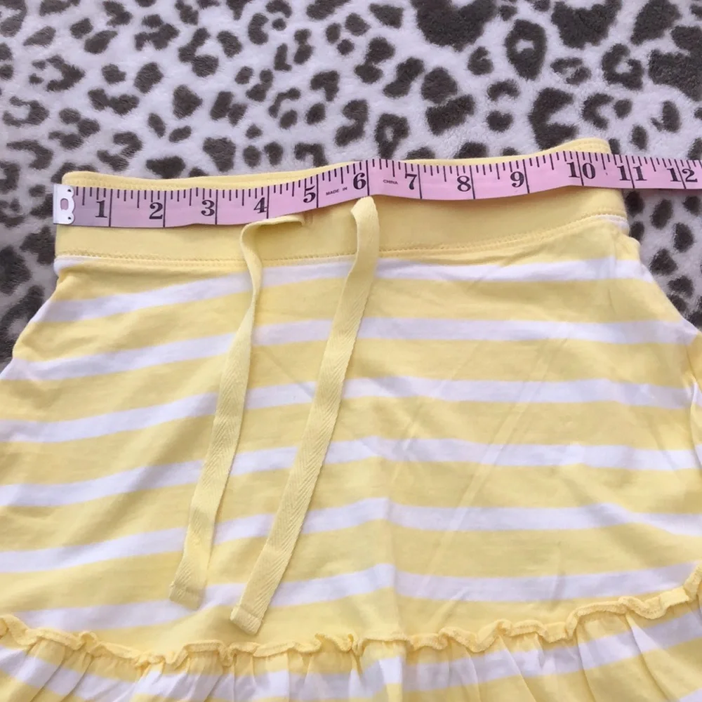 NWOT Old Navy Girls Yellow White Stripe Ruffle Skirt Size XS 5